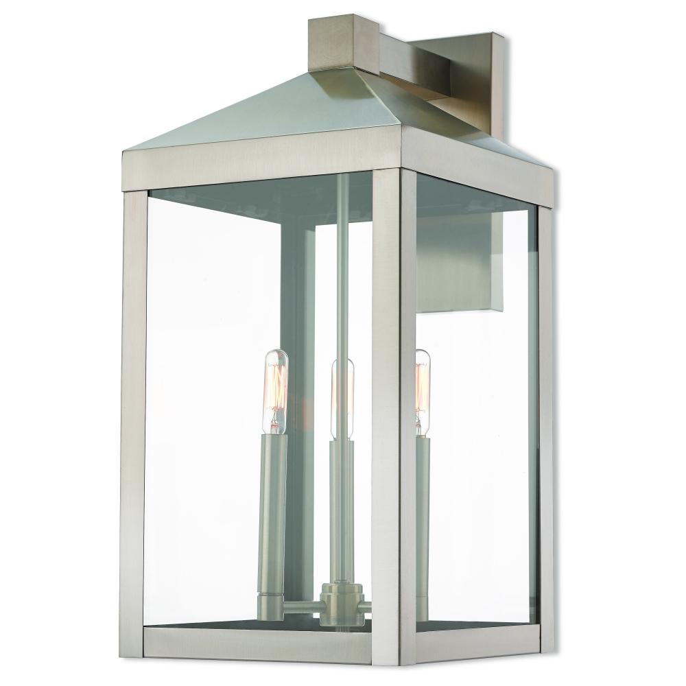 3 Lt BN Outdoor Wall Lantern