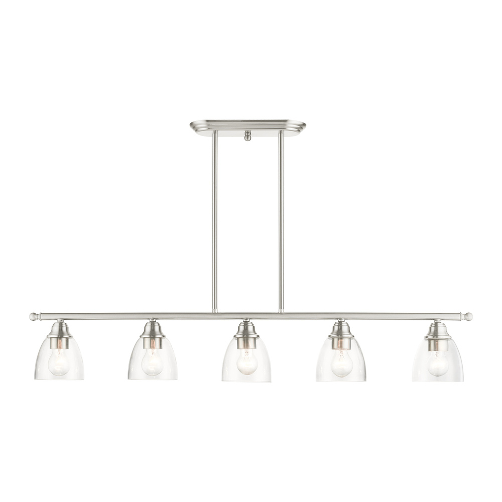 5 Lt Brushed Nickel Linear Chandelier