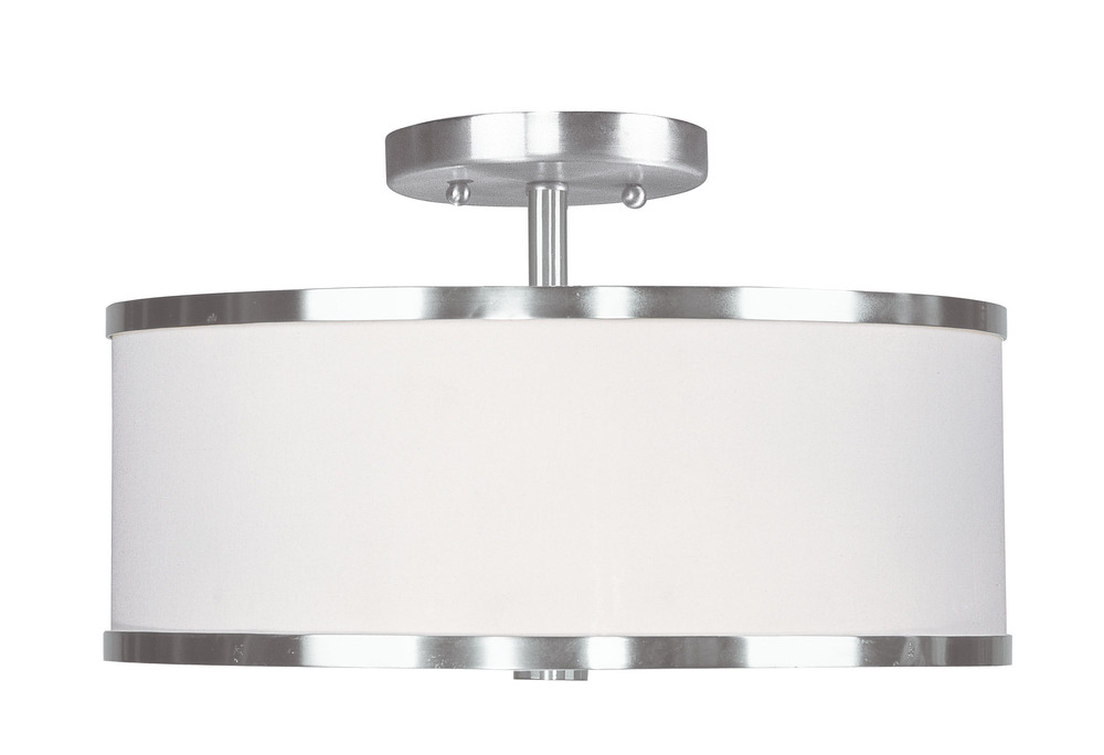 2 Light Brushed Nickel Ceiling Mount