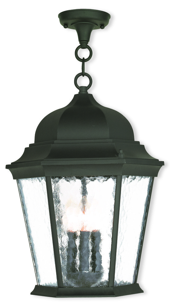 3 Light Textured Black Chain Lantern