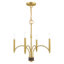 Livex Lighting 51334-12 - 4 Lt Satin Brass Mini Chandelier