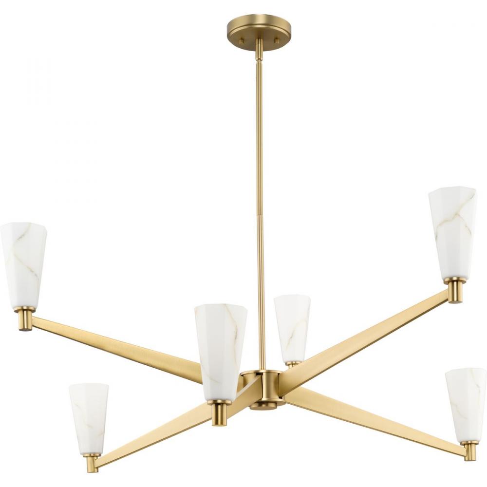 Tosca Collection Six-Light Brushed Bronze Modern Luxe Chandelier