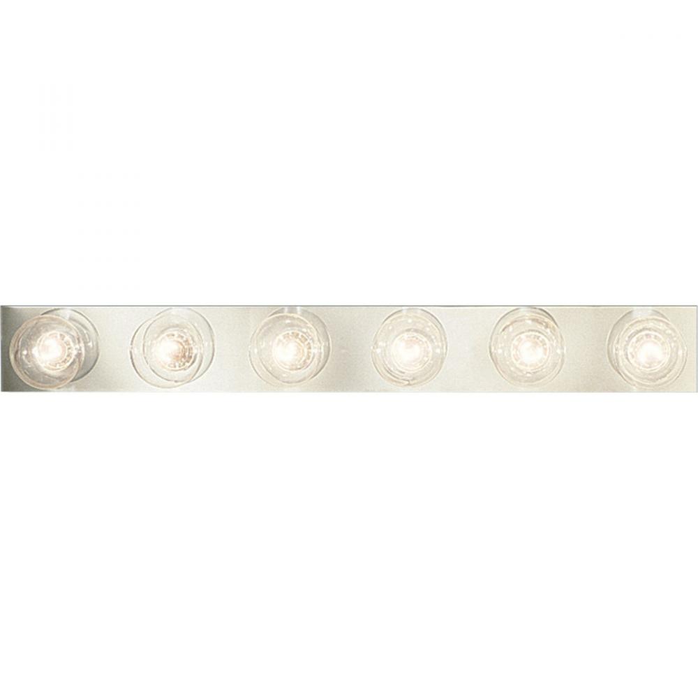 Broadway Collection Six-Light Polished Chrome Traditional Bath Vanity Light