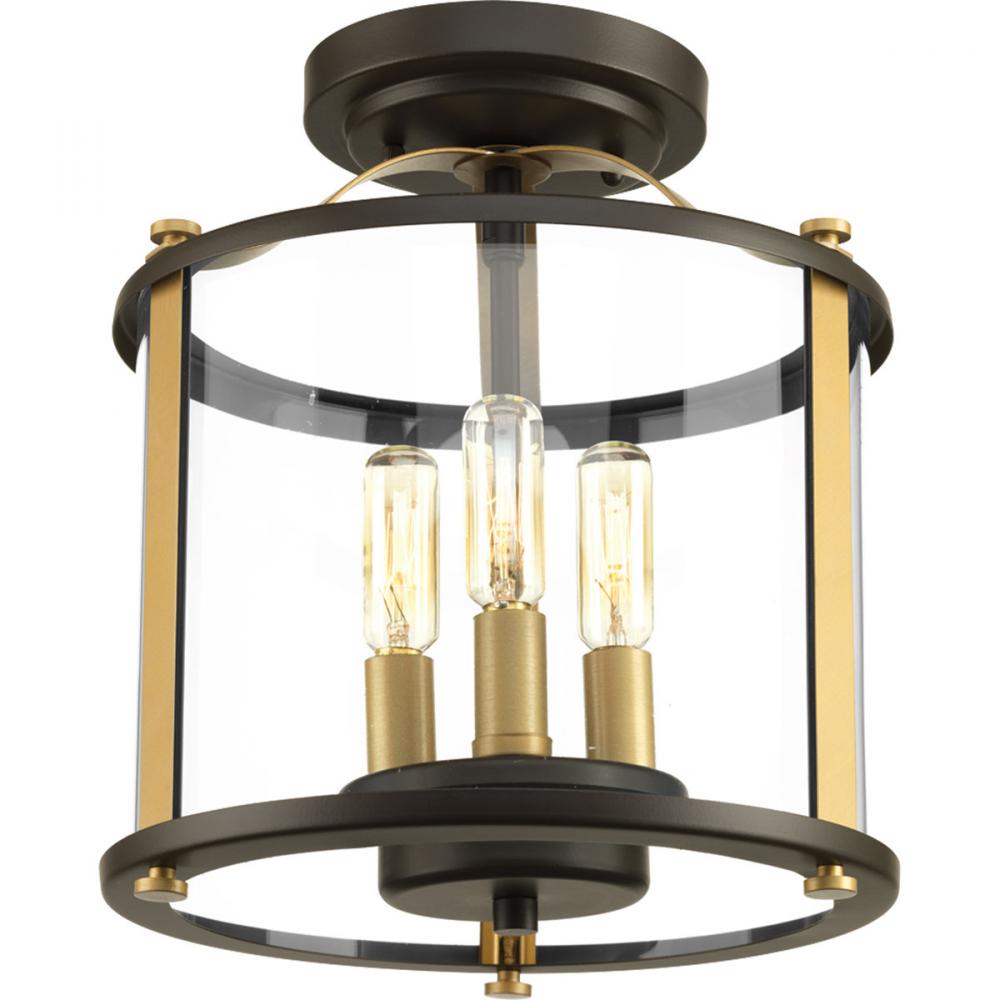 Squire Collection Three-Light Semi-Flush Convertible