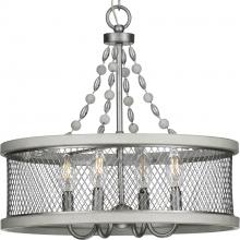 Progress P400204-141 - Austelle Collection Four-Light Galvanized Finish Farmhouse Chandelier Light