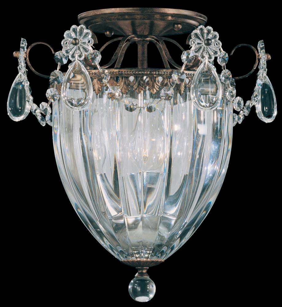 Bagatelle 3 Light 120V Semi-Flush Mount in Polished Silver with Heritage Handcut Crystal