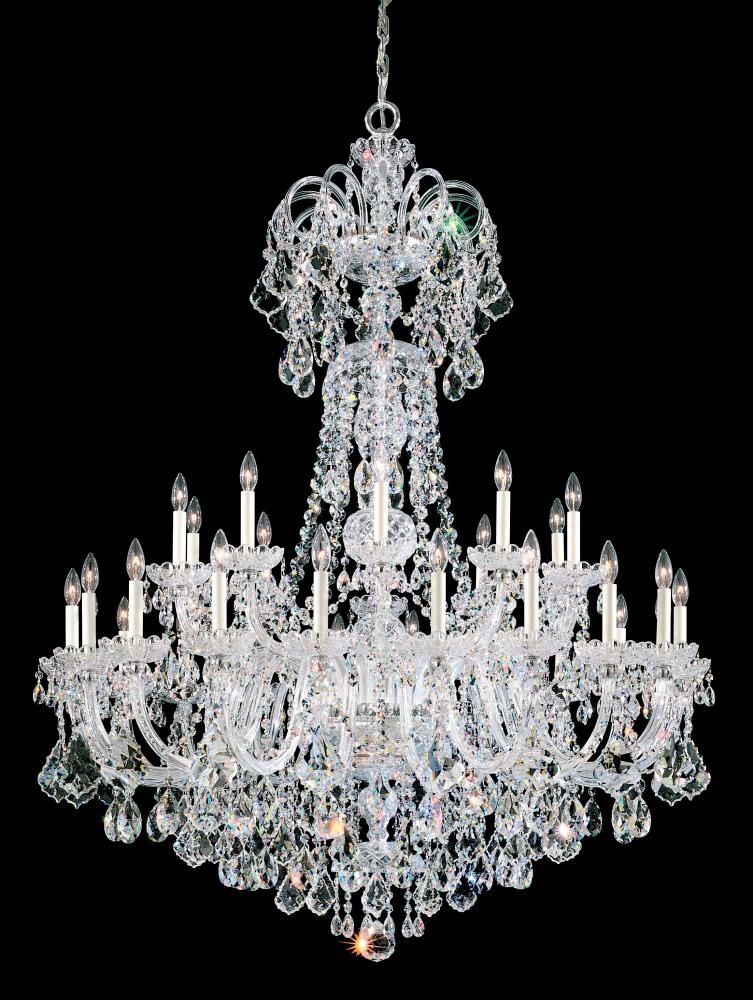 Olde World 35 Light 120V Chandelier in Polished Silver with Clear Radiance Crystal