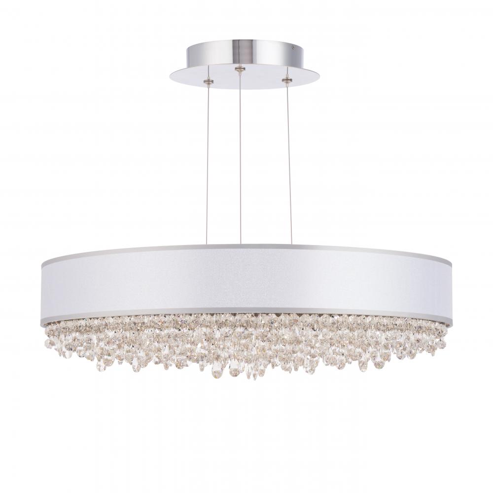 Eclyptix LED 24in 3000K/3500K/4000K 120V-277V Pendant in Polished Stainless Steel with Clear Radia