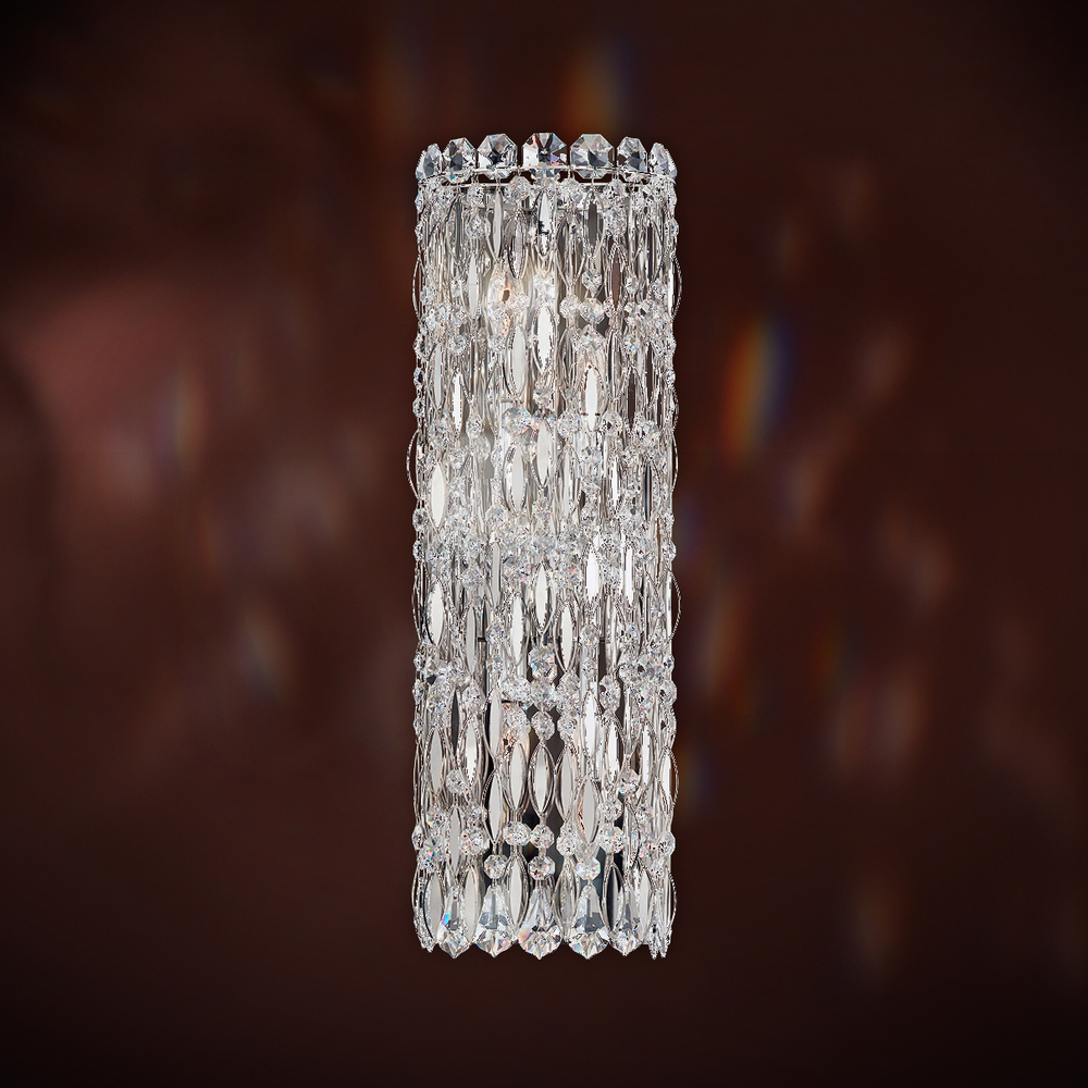 Sarella 4 Light 120V Wall Sconce in Black with Clear Radiance Crystal