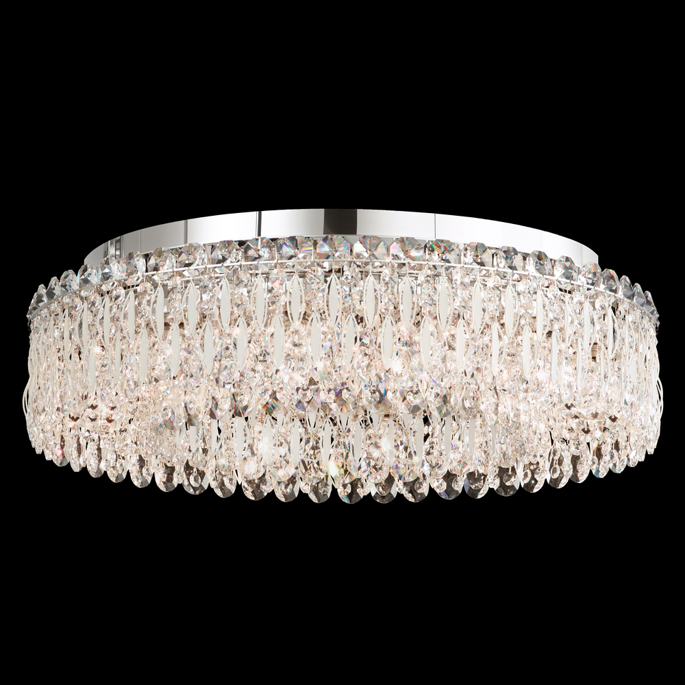 Sarella 12 Light 120V Flush Mount in White with Radiance Crystal