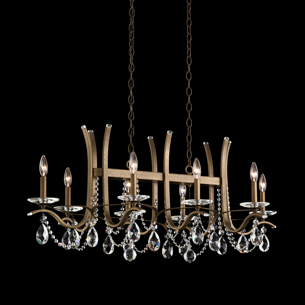 Vesca 8 Light 120V Chandelier in Black with Clear Heritage Handcut Crystal