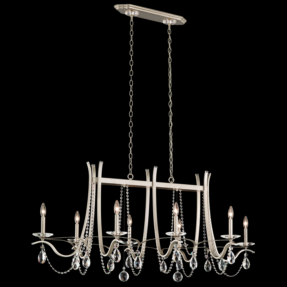 Vesca 8 Light 120V Chandelier in Antique Silver with Clear Heritage Handcut Crystal