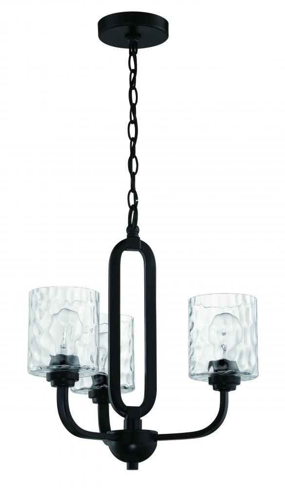 Collins 3 Light Chandelier in Flat Black