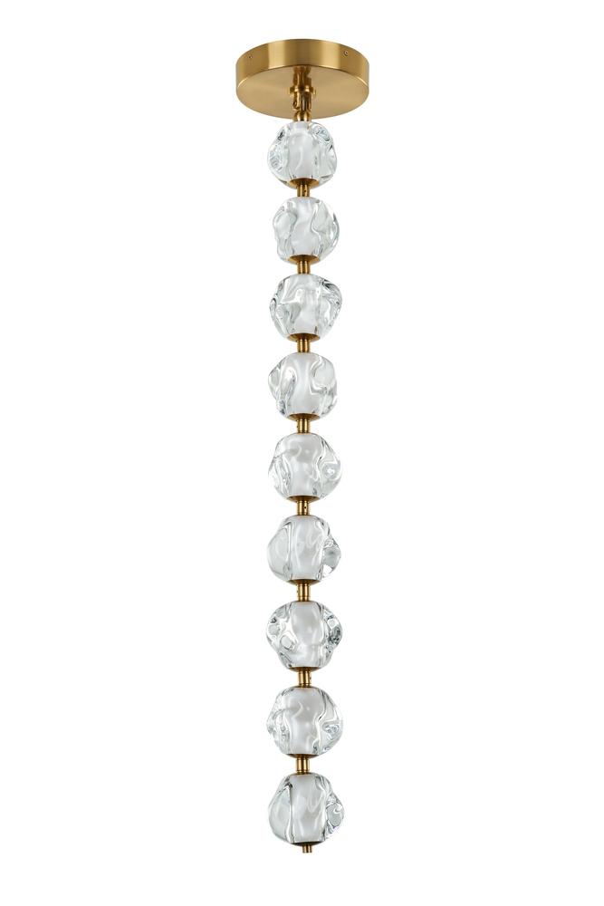 Jackie 9 Light LED Pendant in Satin Brass