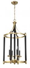 Craftmade 54834-FBSB - Stanza 4 Light Foyer in Flat Black/Satin Brass