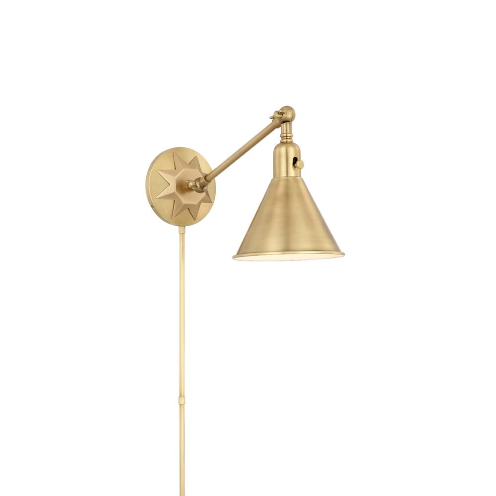 Morgan 1 Light Aged Brass Task Sconce