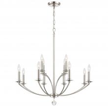 Crystorama MIL-8012-PN - Mila 12 Light Polished Nickel Chandelier