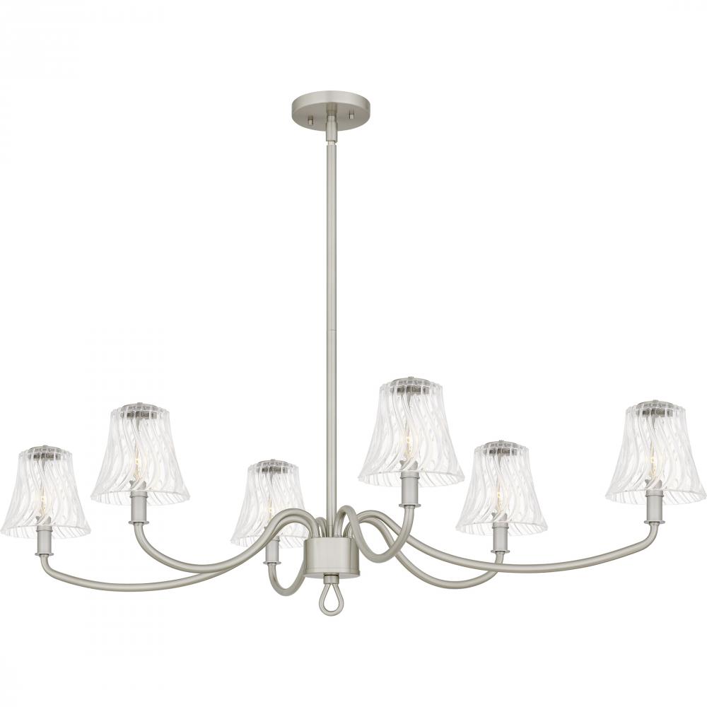 McKinney 6-Light Brushed Nickel Linear Chandelier