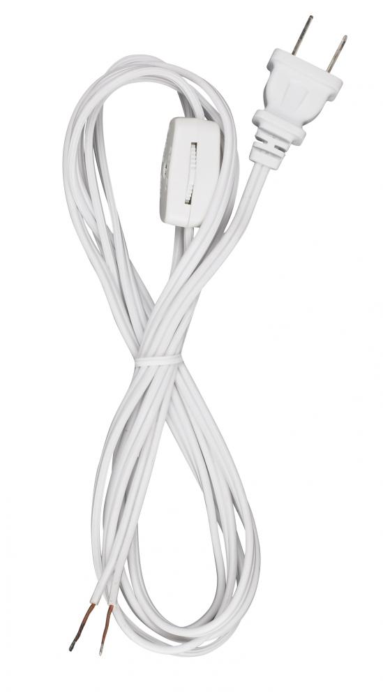 Heavy Duty Cord Set 18/3 SJT -105C 3 Prong Molded Plug Stripped & Slit10ft. White - 50 Ctn