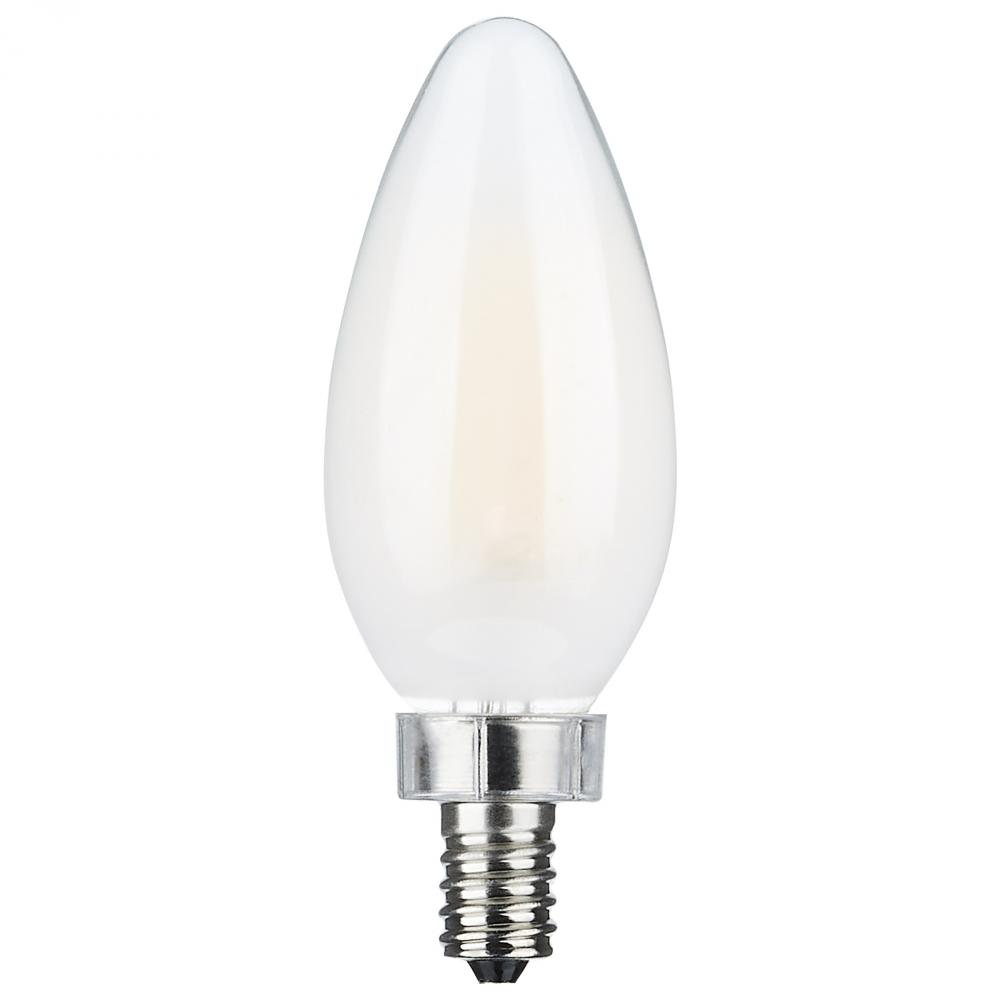 8 Watt C11 LED; Frosted Finish; Candelabra Base; 3000K; 90 CRI; 800 Lumens; 120 Volt