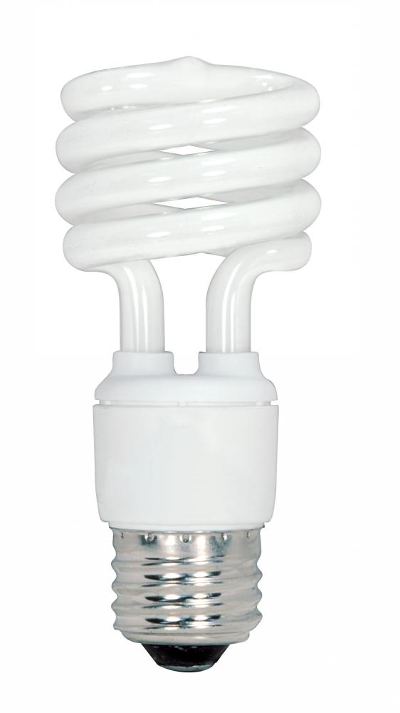 13 Watt; Mini Spiral Compact Fluorescent; 2700K; 82 CRI; Medium base; 120 Volt; 4-pack