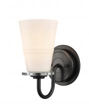  421-1W-BK-W - Scarlett - 1 Light - 5 inch - Matte Black - Bath Vanity Light