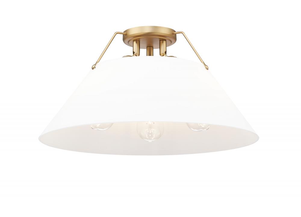 Orwell 3-Light Flush Mount in Brushed Champagne Bronze with Opal Glass