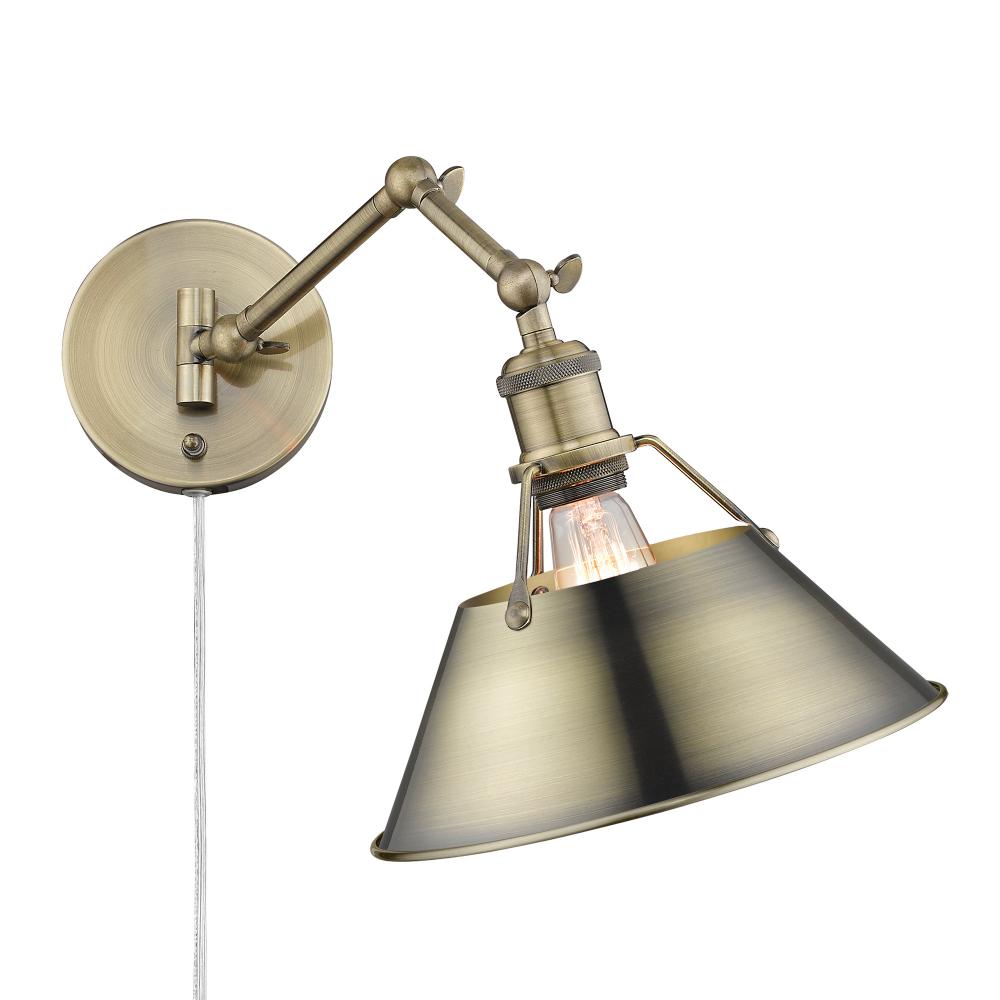 Orwell Articulating Wall Sconce in Aged Brass