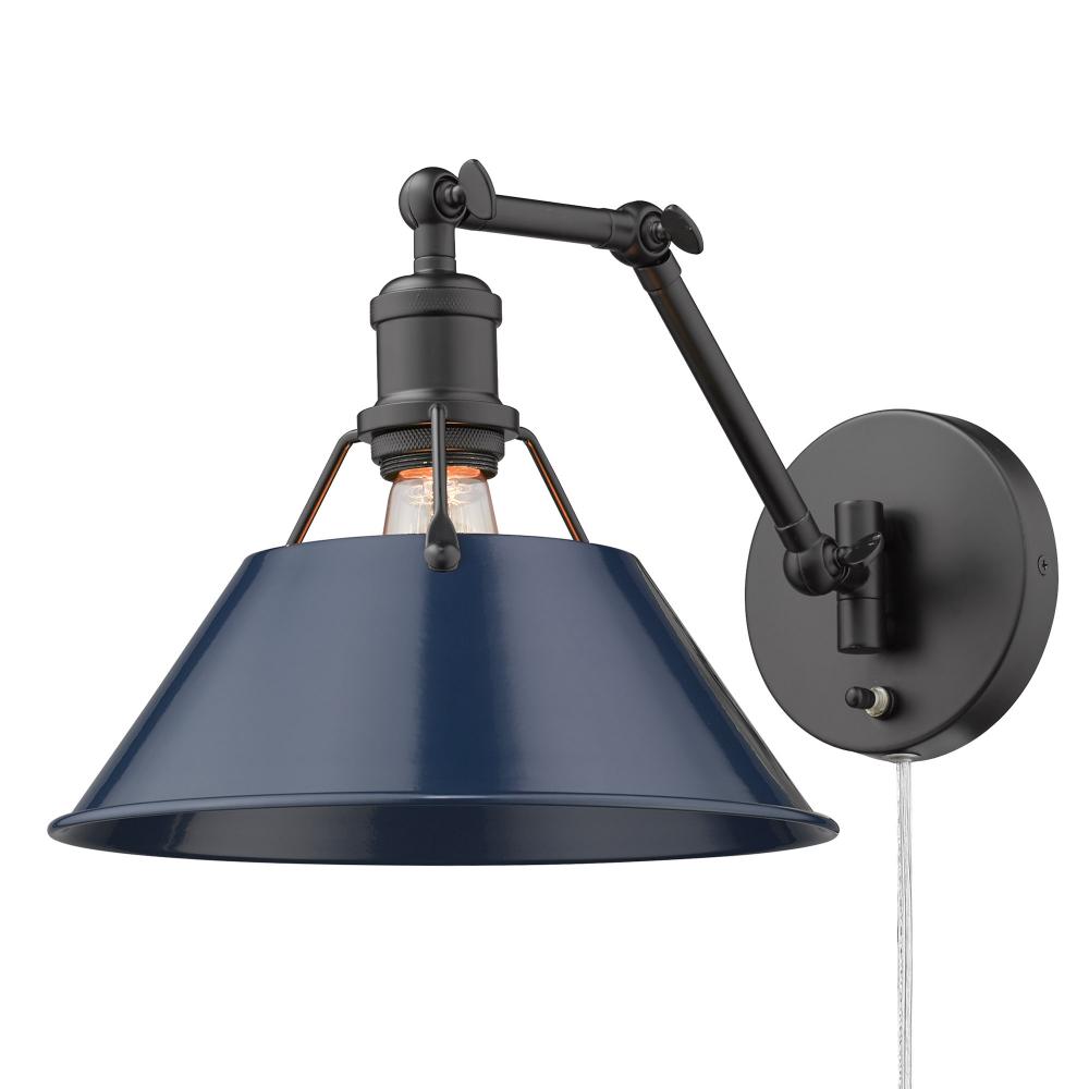 Orwell Articulating Wall Sconce in Matte Black with Matte Navy