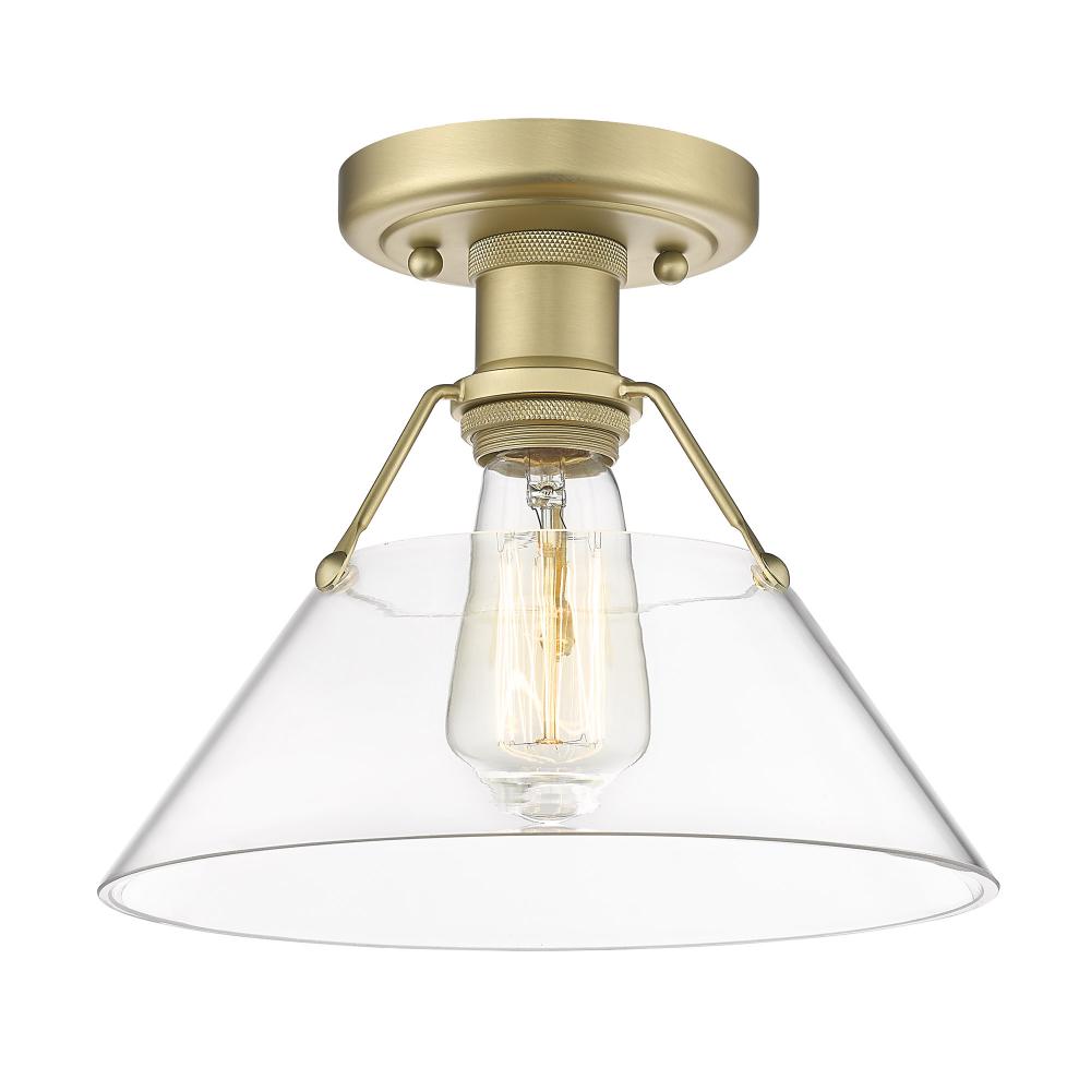 Orwell 1-Light Flush Mount in Brushed Champagne Bronze with Clear Glass