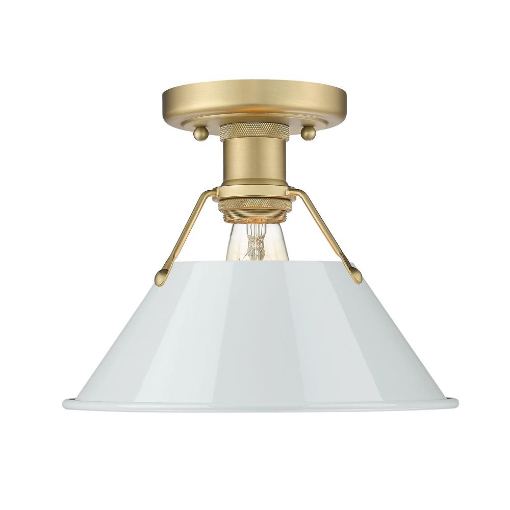 Orwell 1-Light Flush Mount in Brushed Champagne Bronze with Dusky Blue