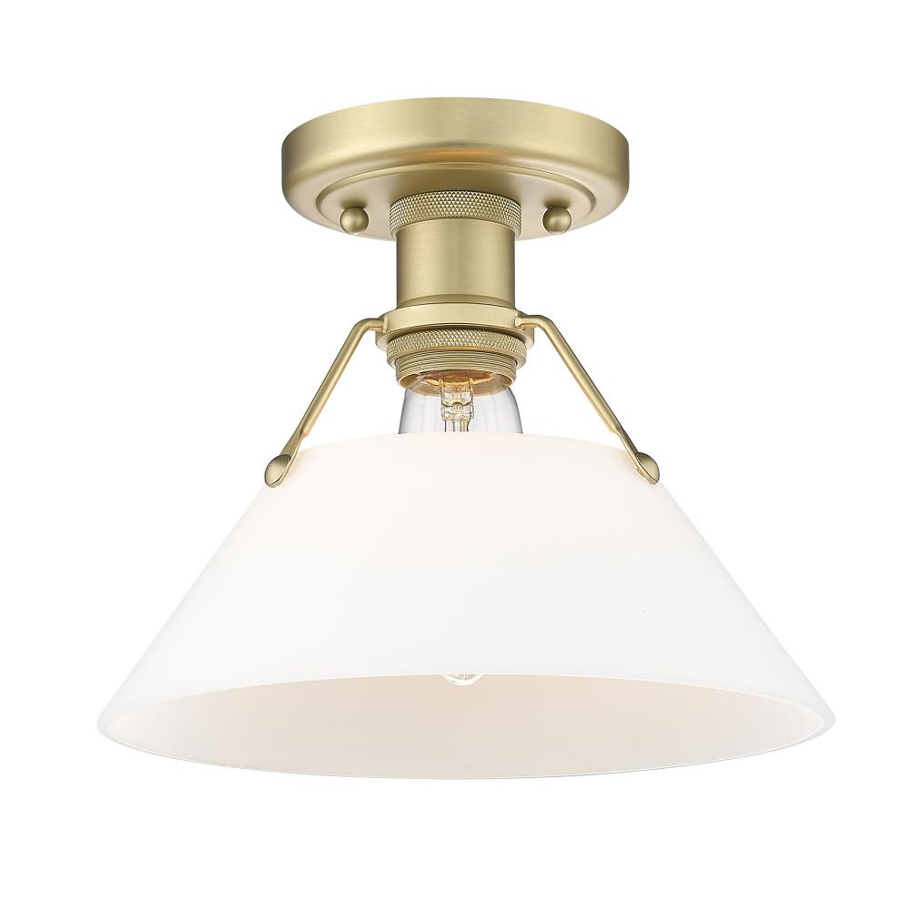 Orwell 1-Light Flush Mount in Brushed Champagne Bronze with Opal Glass