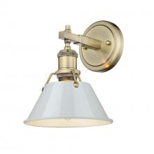 Golden 3306-BA1 AB-DB - Orwell AB 1 Light Bath Vanity in Aged Brass with Dusky Blue shade