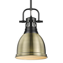 Golden 3604-S BLK-AB - Duncan Small Pendant with Rod