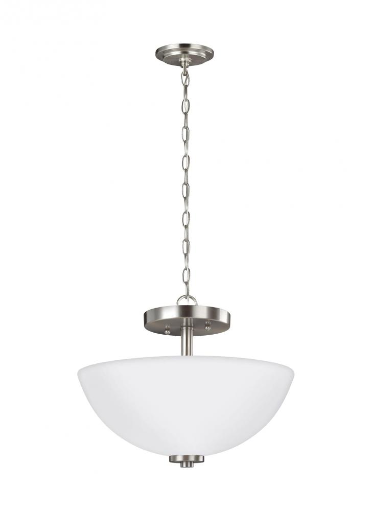 Two Light Semi-Flush Convertible Pendant