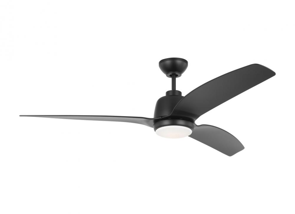 Avila Coastal 60 LED Ceiling Fan in Midnight Black with Midnight Black Blades and Light Kit