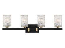  L8-3601-4-143 - Keene 4-Light Bathroom Vanity Light in Matte Black with Warm Brass Accents