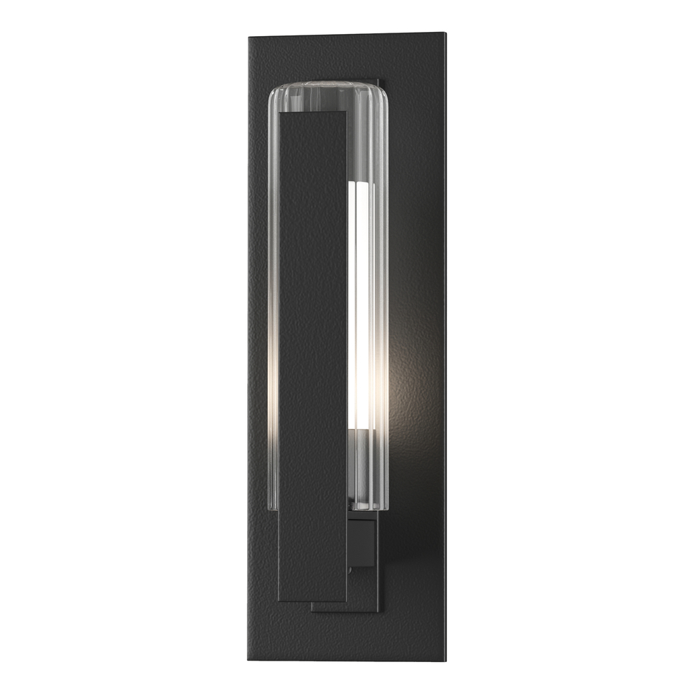 Vertical Bar Fluted Glass Small Outdoor Sconce