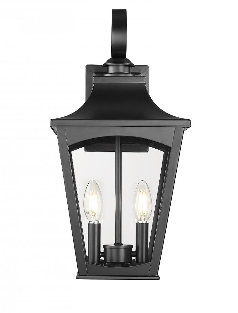 Curry 2-Light Outdoor Wall Sconce Powder Coated Black