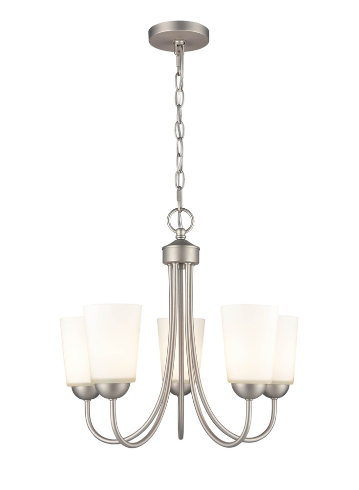 Ivey Lake 5-Light Chandelier Ceiling Light Satin Nickel