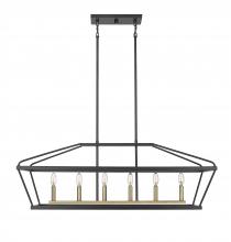 Millennium 13406-MB/VB - Surrey 6-Light Chandelier Ceiling Light Matte Black / Vintage Brass