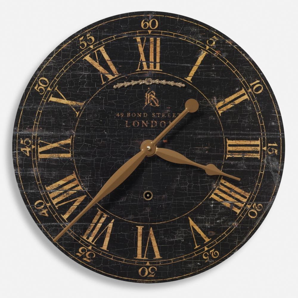 Bond Street 18" Black Wall Clock