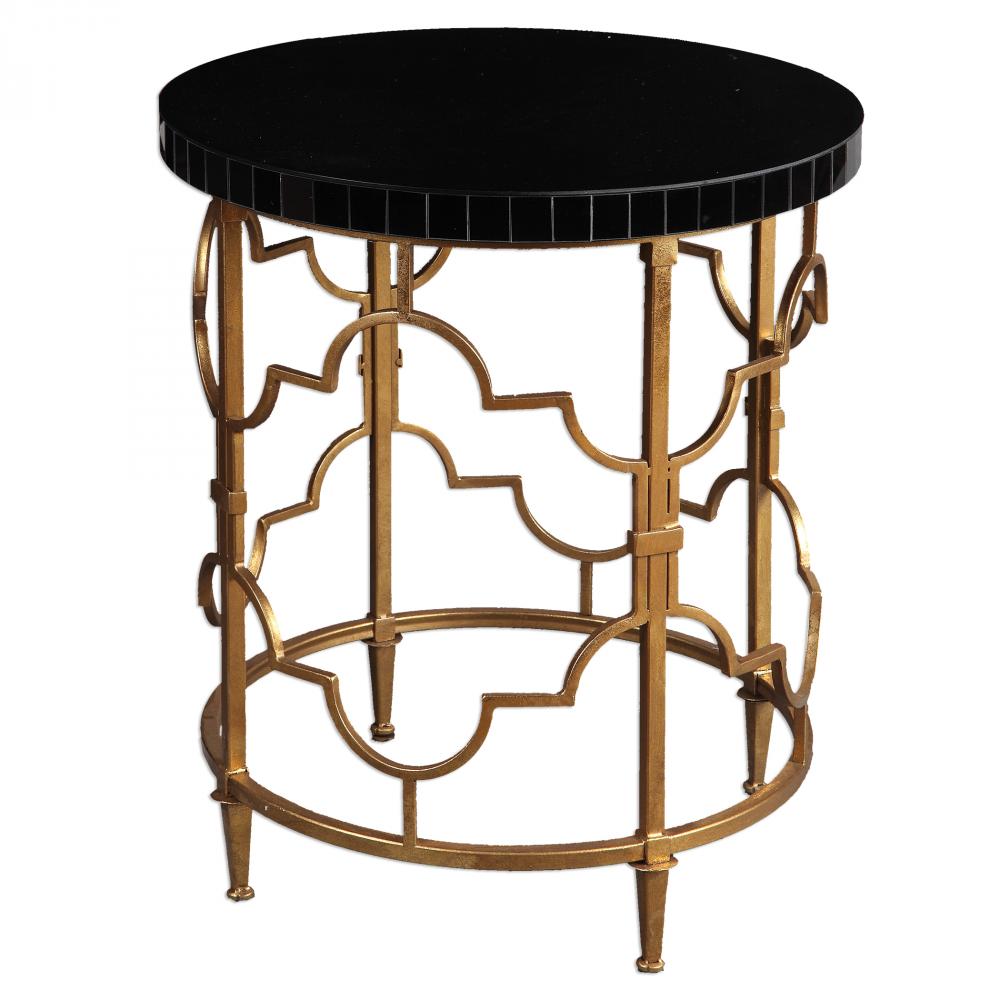 Uttermost Mosi Gold Black Accent Table