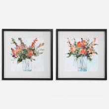 Uttermost 41619 - Uttermost Fresh Flowers Watercolor Prints, S/2