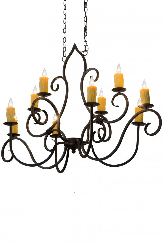 48" Long Clifton 10 Light Oblong Chandelier