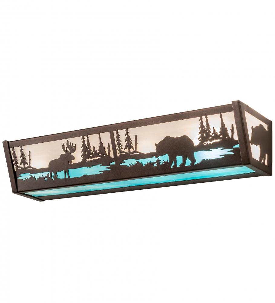 24"W Moose & Black Bear Vanity Light