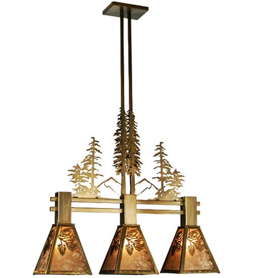 30"L Winter Pine Tall Pines 3 LT Island Pendant