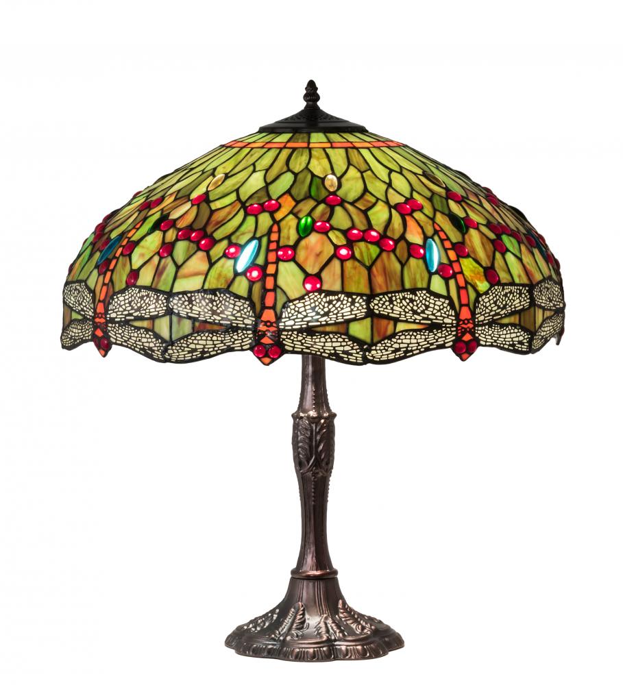 26" High Tiffany Hanginghead Dragonfly Table Lamp