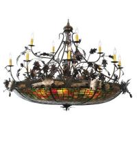 Meyda White 100424 - 50" Wide Greenbriar Oak 12 Arm Chandelier