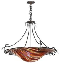 Meyda White 112432 - 28.5"W Metro Fusion Marina Glass Inverted Pendant